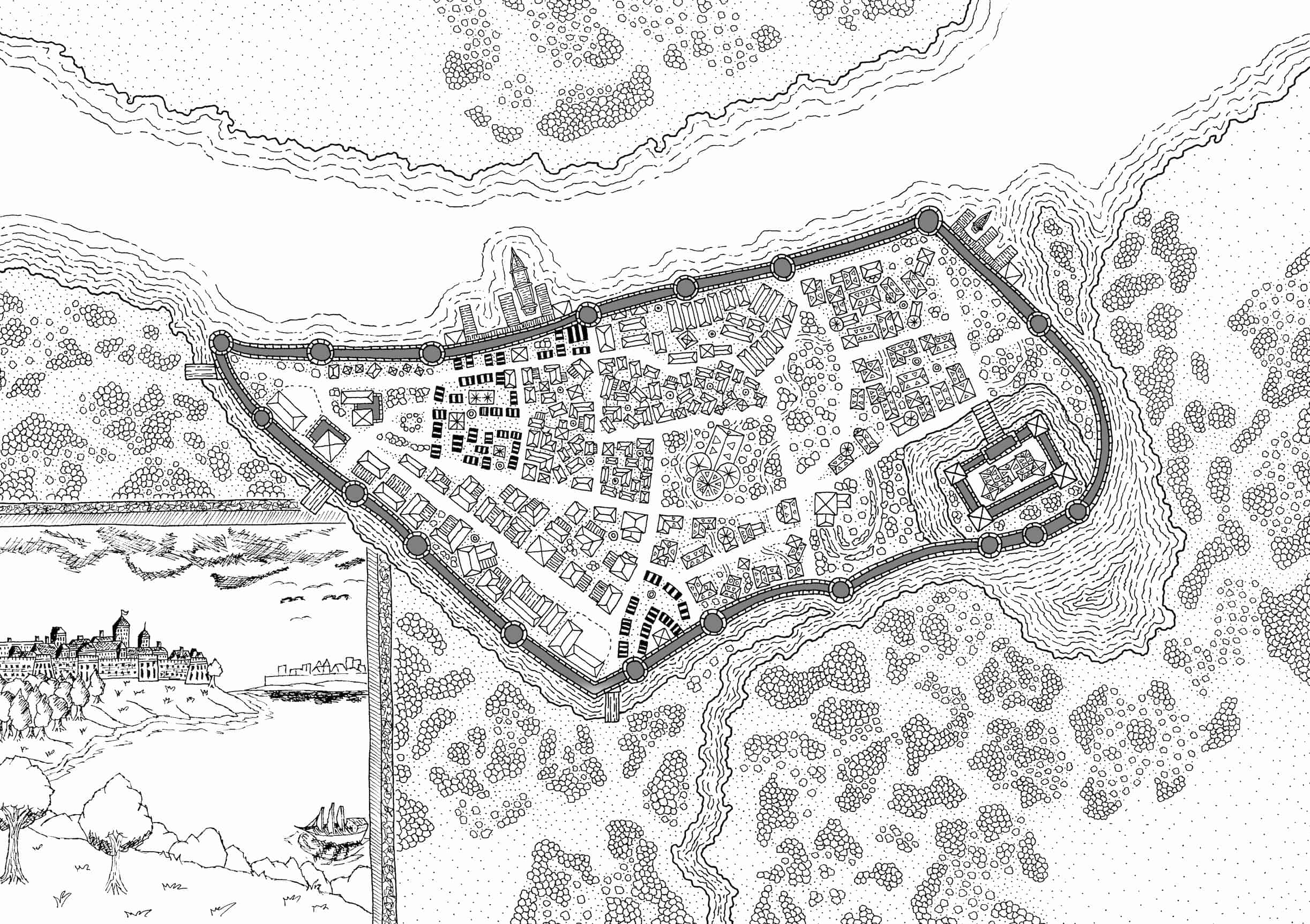 Mike Mollman fantasy novels - 5 published book maps by TA MAPS